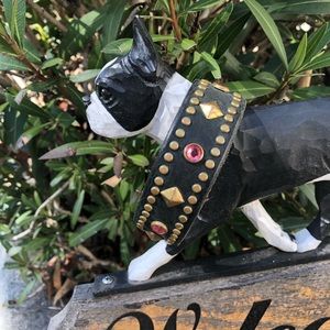 Paco collar black brass pink